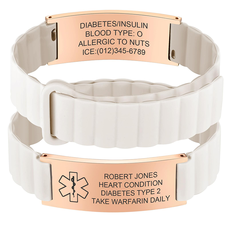 Silicone Band Women - Gelang ID Medis Kustom untuk Pria