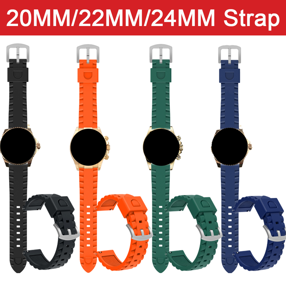 Silicone Watch Band 22Mm - Tali Silikon Lembut untuk 20Mm 22Mm
