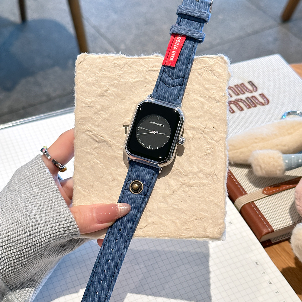 Canvas Strap Watch - Jam Tangan Persegi Bergaya Baru Dengan
