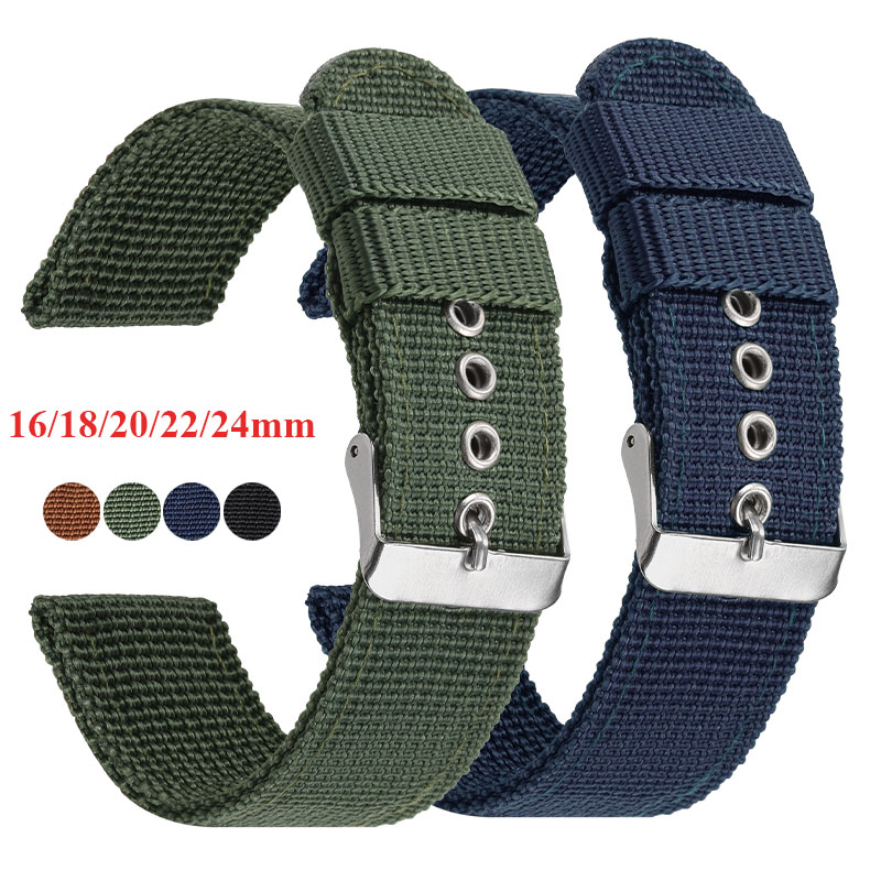 Nato Strap Nylon - Tali Jam Nilon Coklat Hijau Hitam
