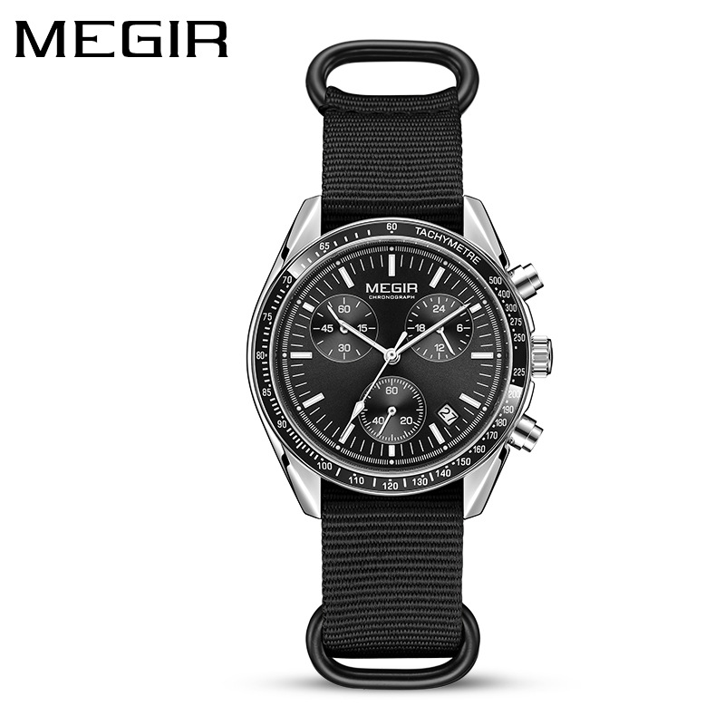 Canvas Strap Watch - MEGIR 2247 Jam Tangan Kuarsa Mewah