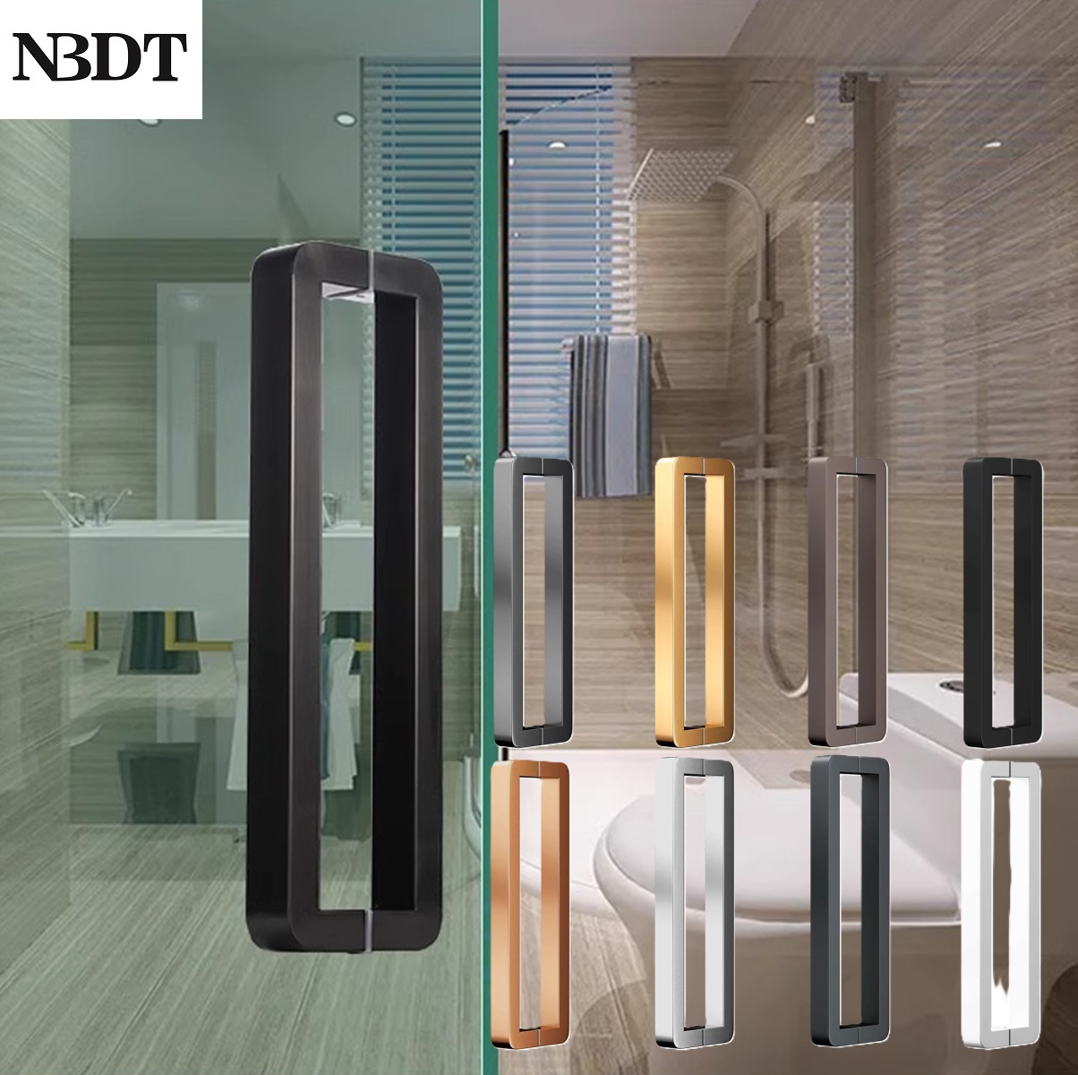 Curved Spring Bar - 1 Buah Pegangan Pintu Kaca Stainless
