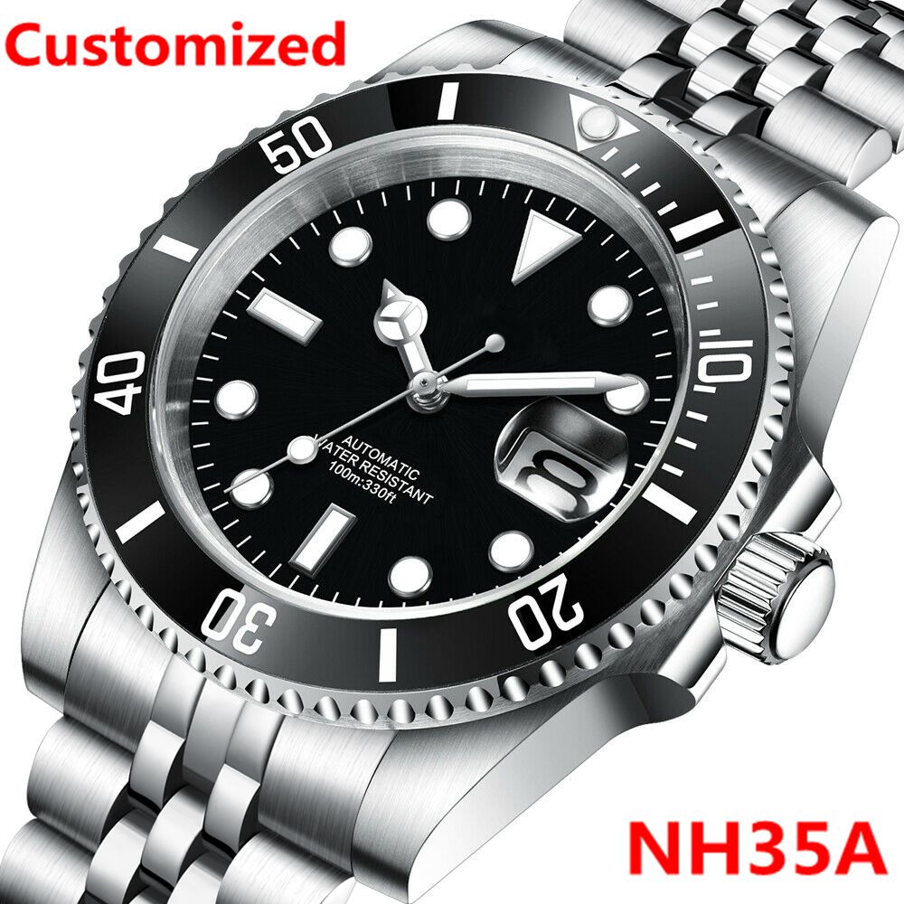 Stainless Bracelet Diver - Logo DIY 40MM Jam Tangan Menyelam