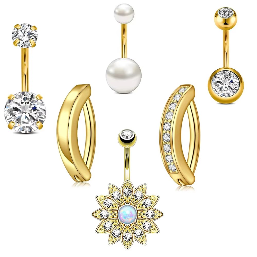 Curved Spring Bar - 6pcs/lot Set Cincin Pusar Mutiara Imitasi