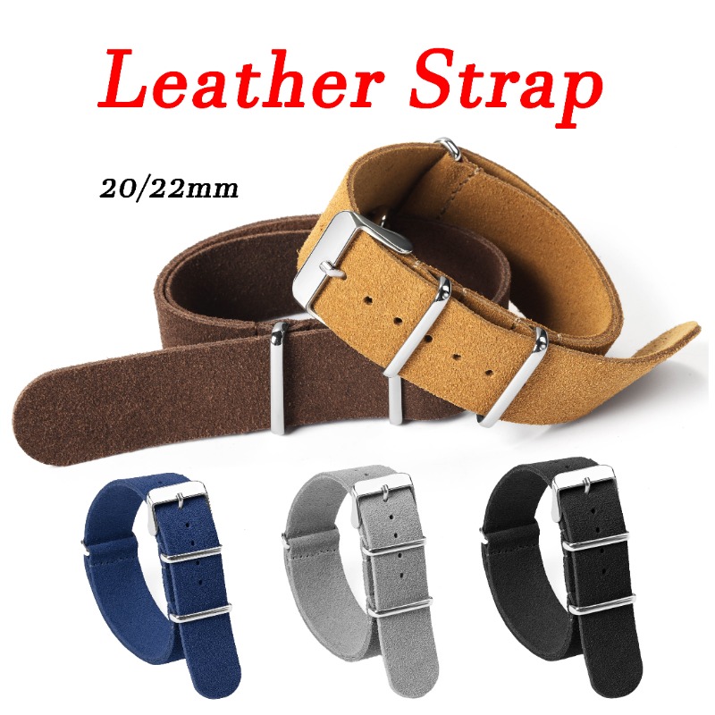Suede Strap Watch - Tali kulit asli Suede Retro militer