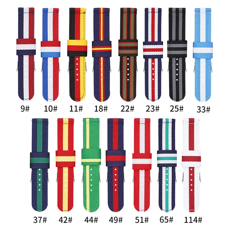 Canvas Strap Watch - Tali nilon tenun 20mm 22mm untuk