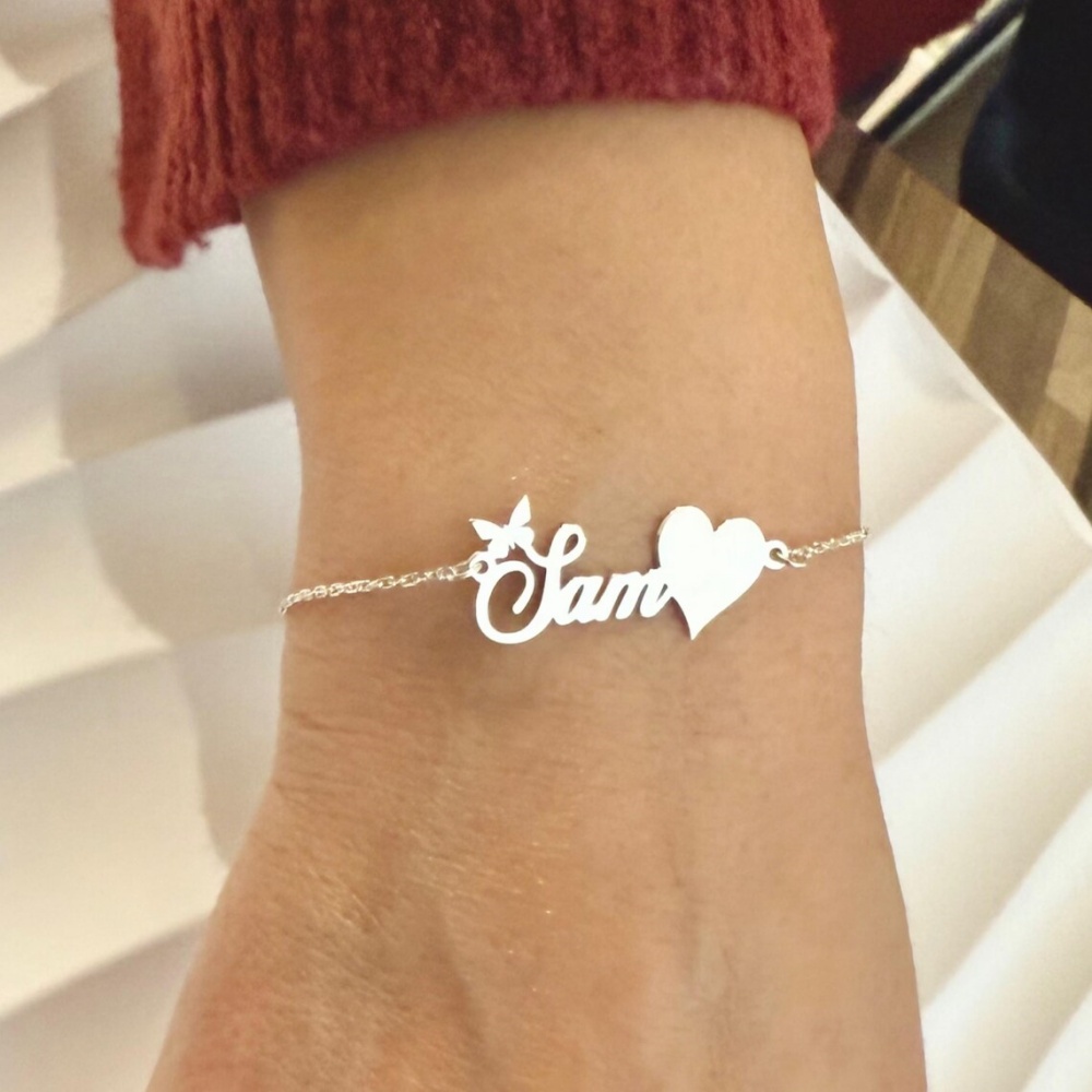 Butterfly Clasp Deployant - Gelang Nama Kupu-Kupu Kustom Untuk Wanita
