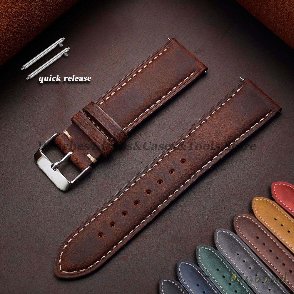 Leather Strap Quick Release - Tali Jam Tangan Kulit Sapi Antik