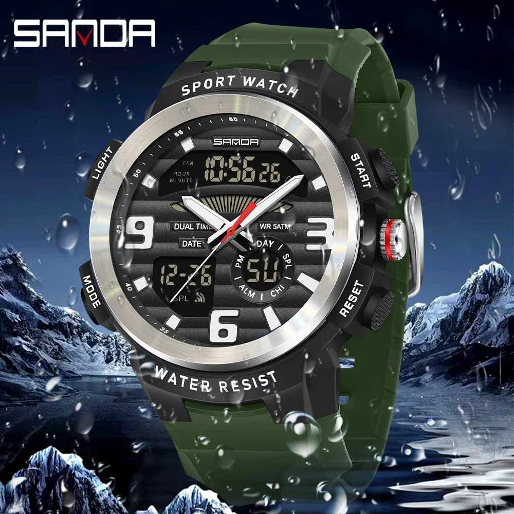 Rubber Strap Diver - Jam Tangan Pria Multifungsi SANDA Layar