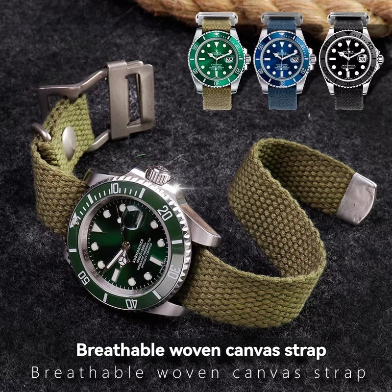 Tropic Strap Vintage - untuk Rolex Submariner Hijau/Hitam, Tudor Black