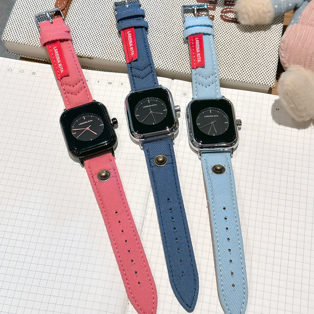 Jam Tangan Persegi Bergaya Bar - Canvas Strap Watch ulasan dan harga