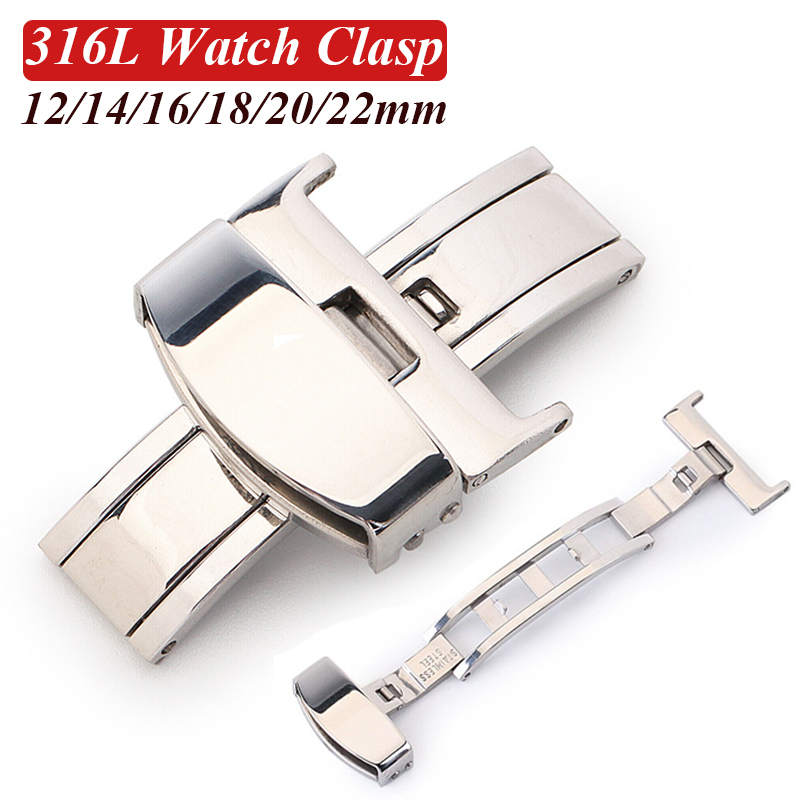 316L Tali Jam Tangan Gesper Ku - Butterfly Clasp Deployant ulasan dan harga