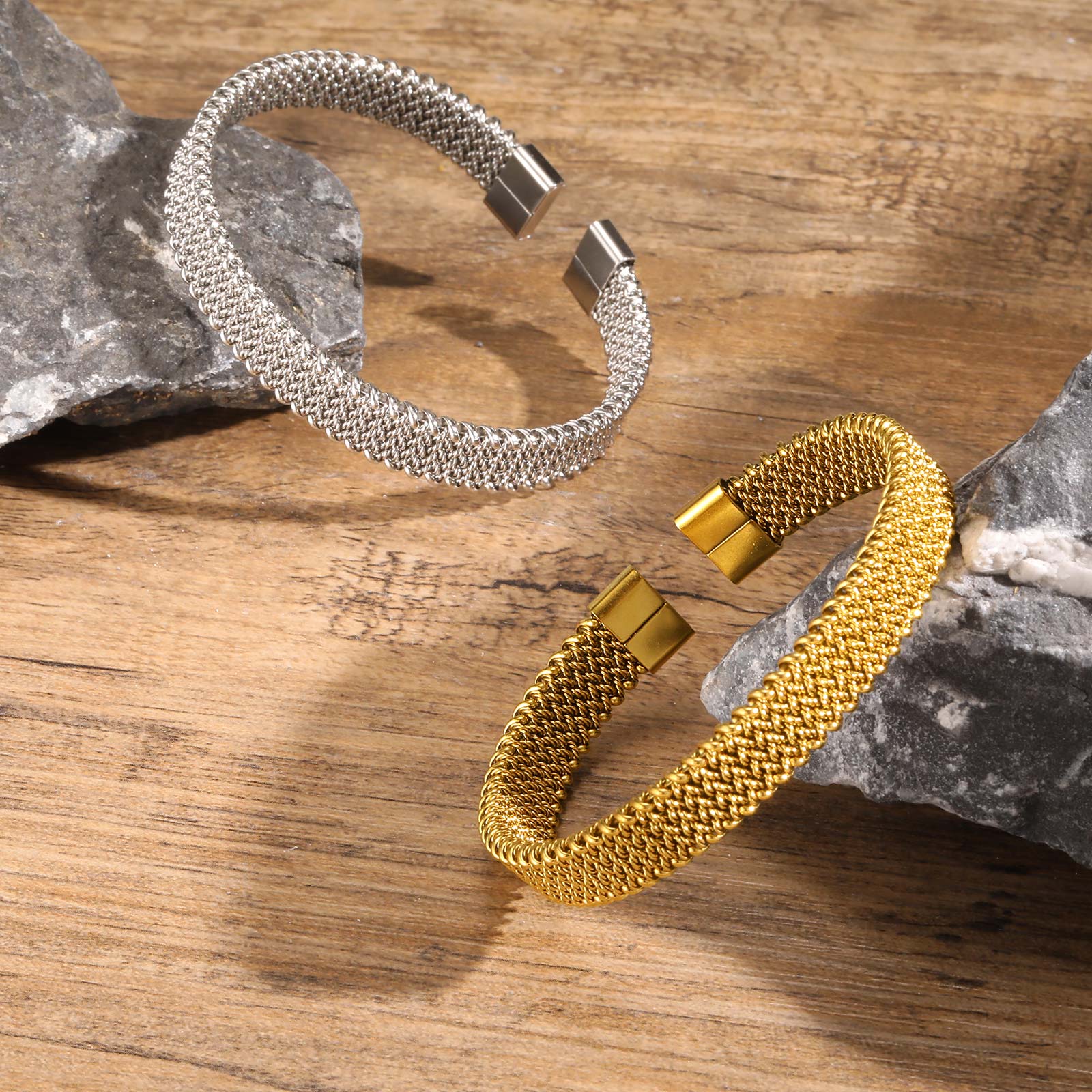 Gelang terbuka tali regang kep - Mesh Strap Metal ulasan dan harga