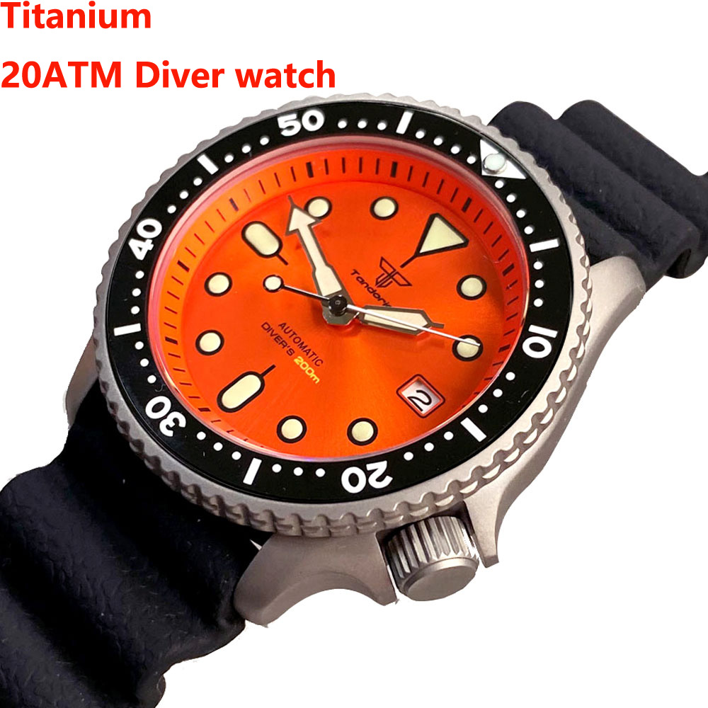 Tandorio 41mm Titanium NH35 Ja - Rubber Strap Diver ulasan dan harga