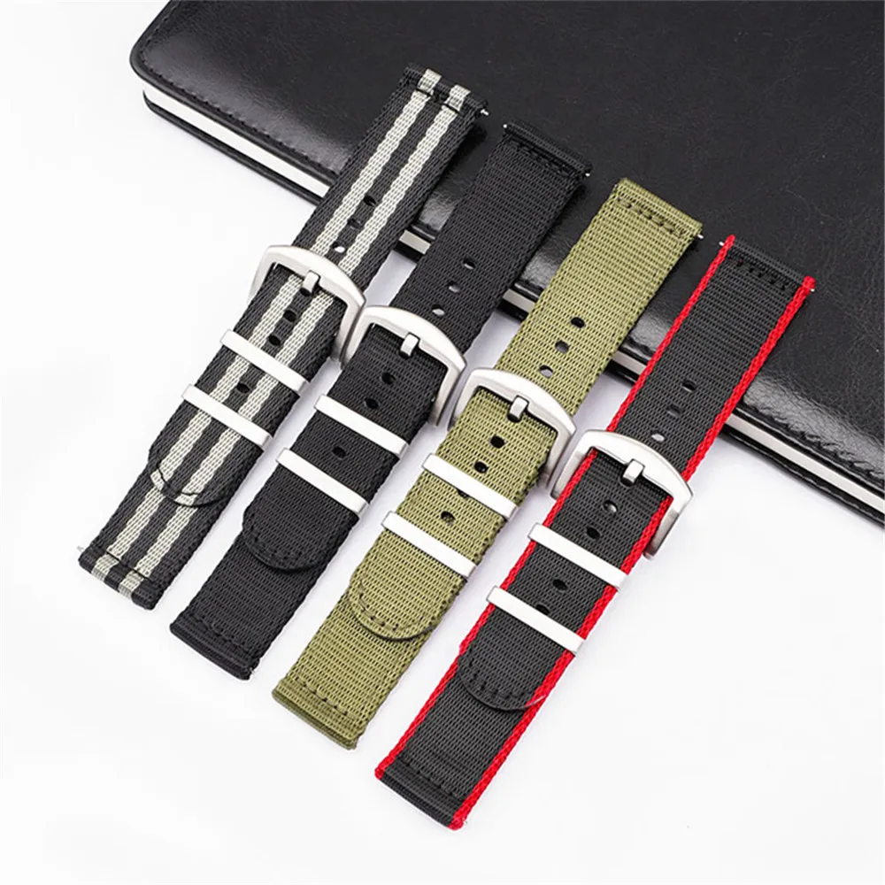 Tali nilon 18/20/22/24mm gelan - Canvas Strap Watch ulasan dan harga
