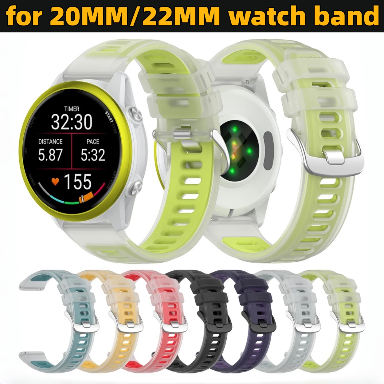 Tali Silikon Dua Warna Transpa - Silicone Watch Band 22Mm ulasan dan harga