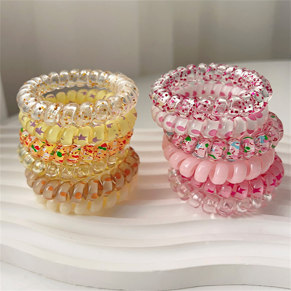 6 Buah Ikat Rambut Spiral Warn - Silicone Band Women ulasan dan harga
