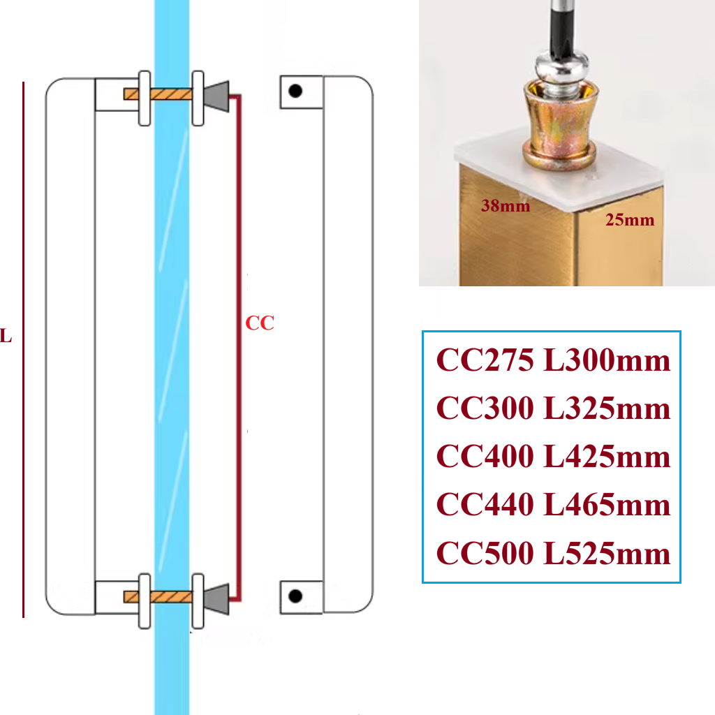 1 Buah Pegangan Pintu Kaca Sta - Curved Spring Bar ulasan dan harga