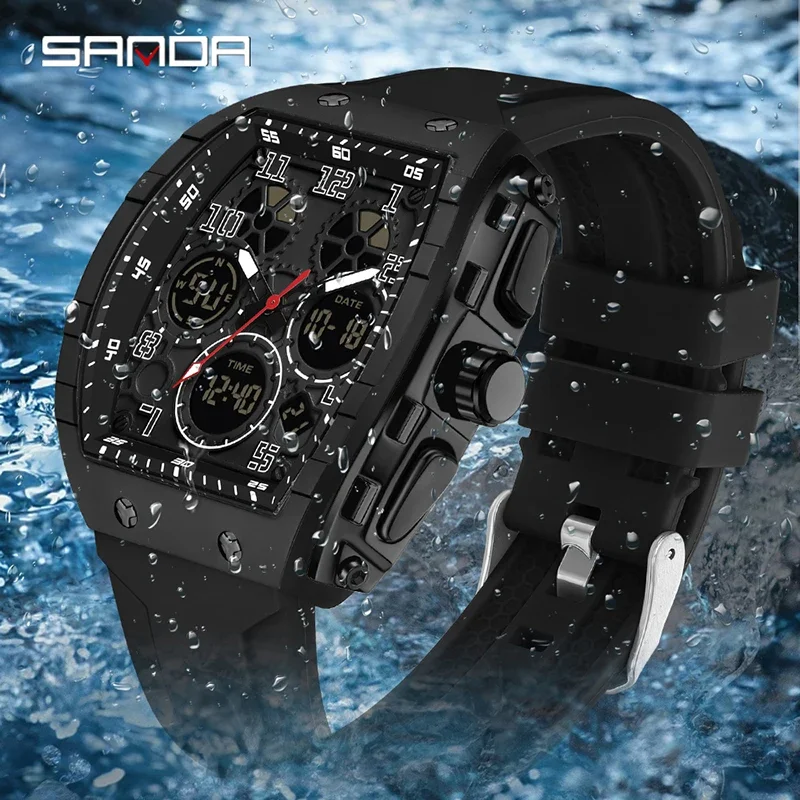 SANDA 6157 Jam Tangan Elektron - Rubber Strap Diver ulasan dan harga