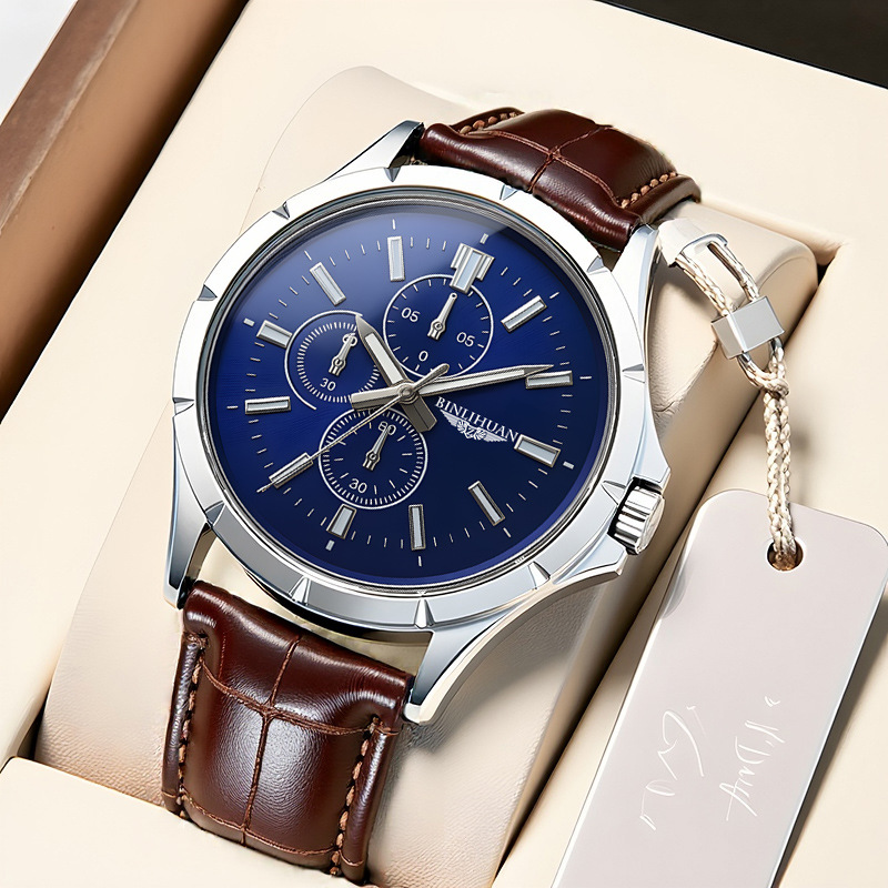 Jam Tangan Kronograf Pria, Dia - Leather Watch Band Men ulasan dan harga