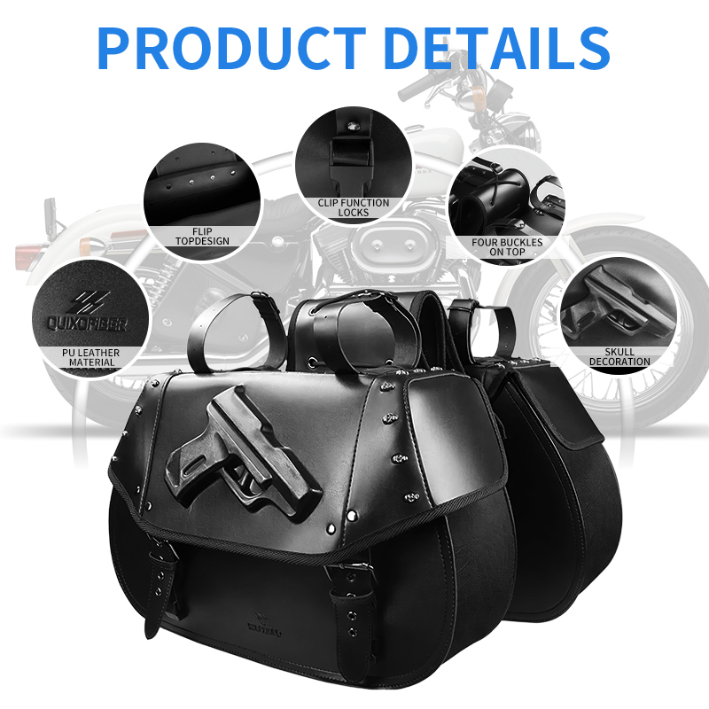 Tas Samping Motor Universal 34 - Leather Strap Quick Release ulasan dan harga