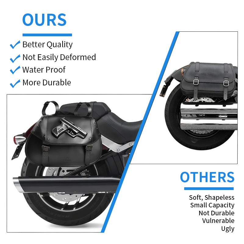 Tas Samping Motor Universal 34 - Leather Strap Quick Release ulasan dan harga