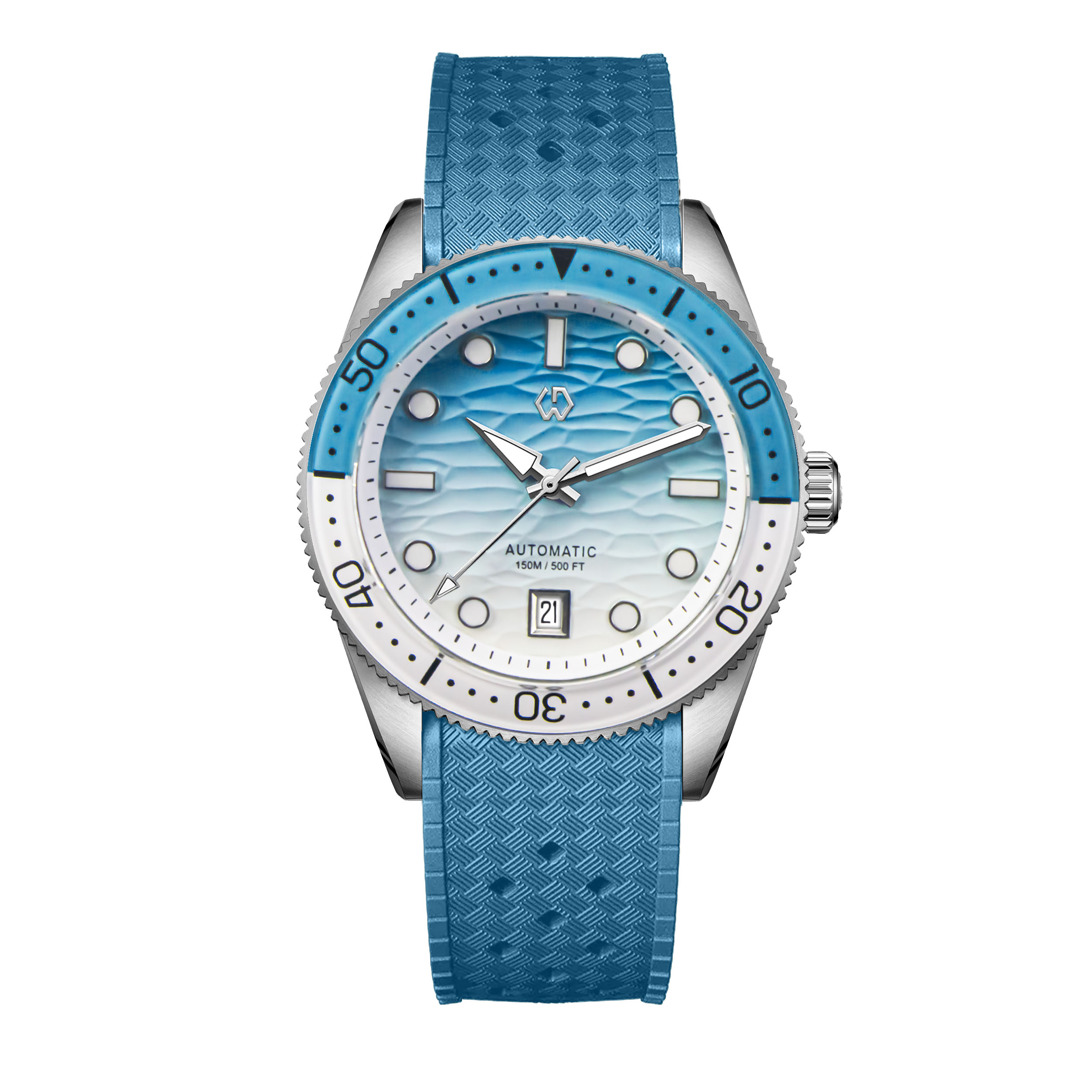 Jam Tangan Diver 40mm Tekstur  - Rubber Strap Diver ulasan dan harga