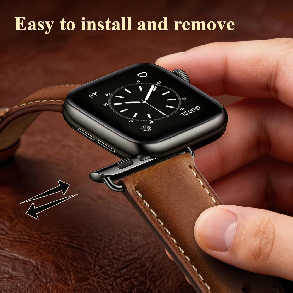 Tali Kulit Asli Kompatibel den - Leather Watch Band Men ulasan dan harga