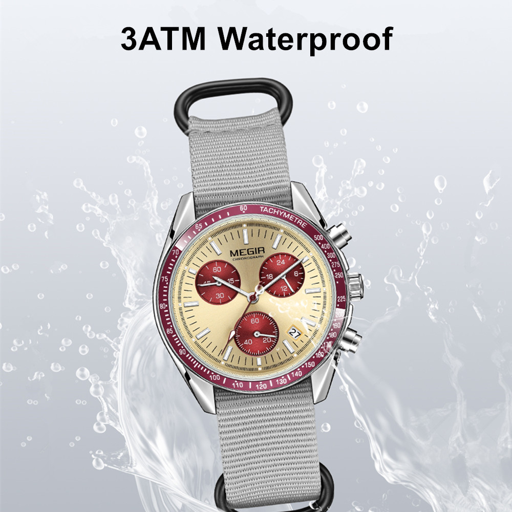 MEGIR Jam Tangan Kuarsa Olahra - Canvas Strap Watch ulasan dan harga