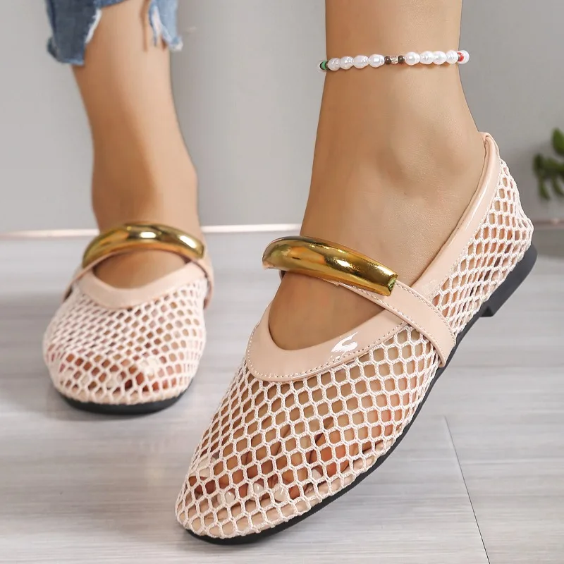 Sandal Jaring Potongan Datar S - Mesh Strap Metal ulasan dan harga