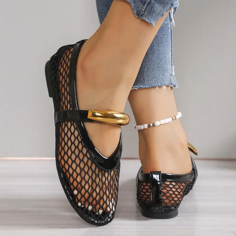Sandal Jaring Potongan Datar S - Mesh Strap Metal ulasan dan harga
