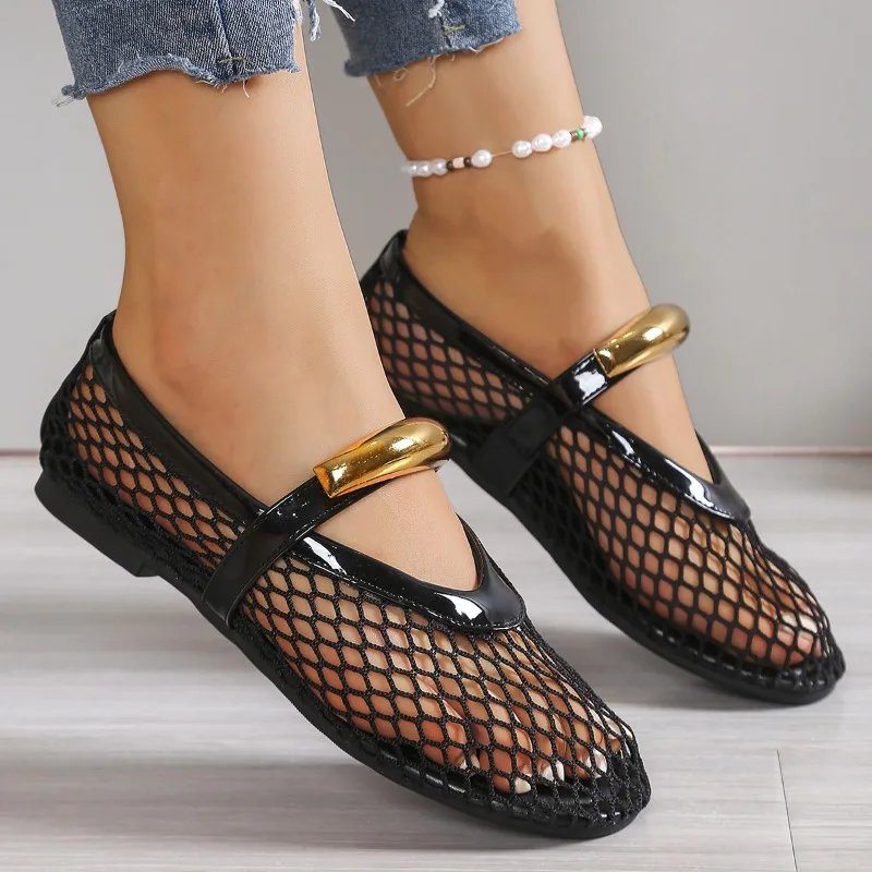 Sandal Jaring Potongan Datar S - Mesh Strap Metal ulasan dan harga
