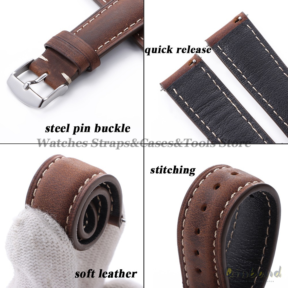 Tali Jam Tangan Kulit Sapi Ant - Leather Strap Quick Release ulasan dan harga