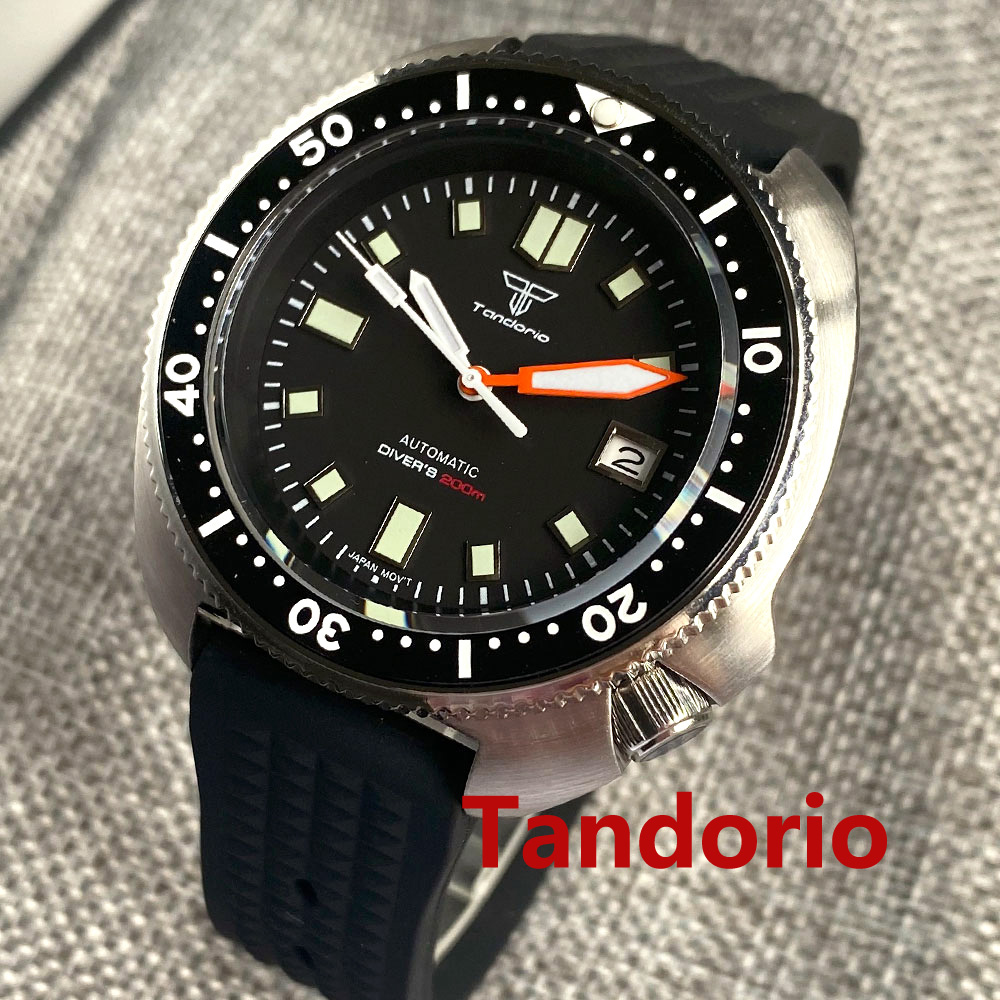 Tandorio 44Mm Jam Tangan Pria  - Rubber Strap Diver ulasan dan harga