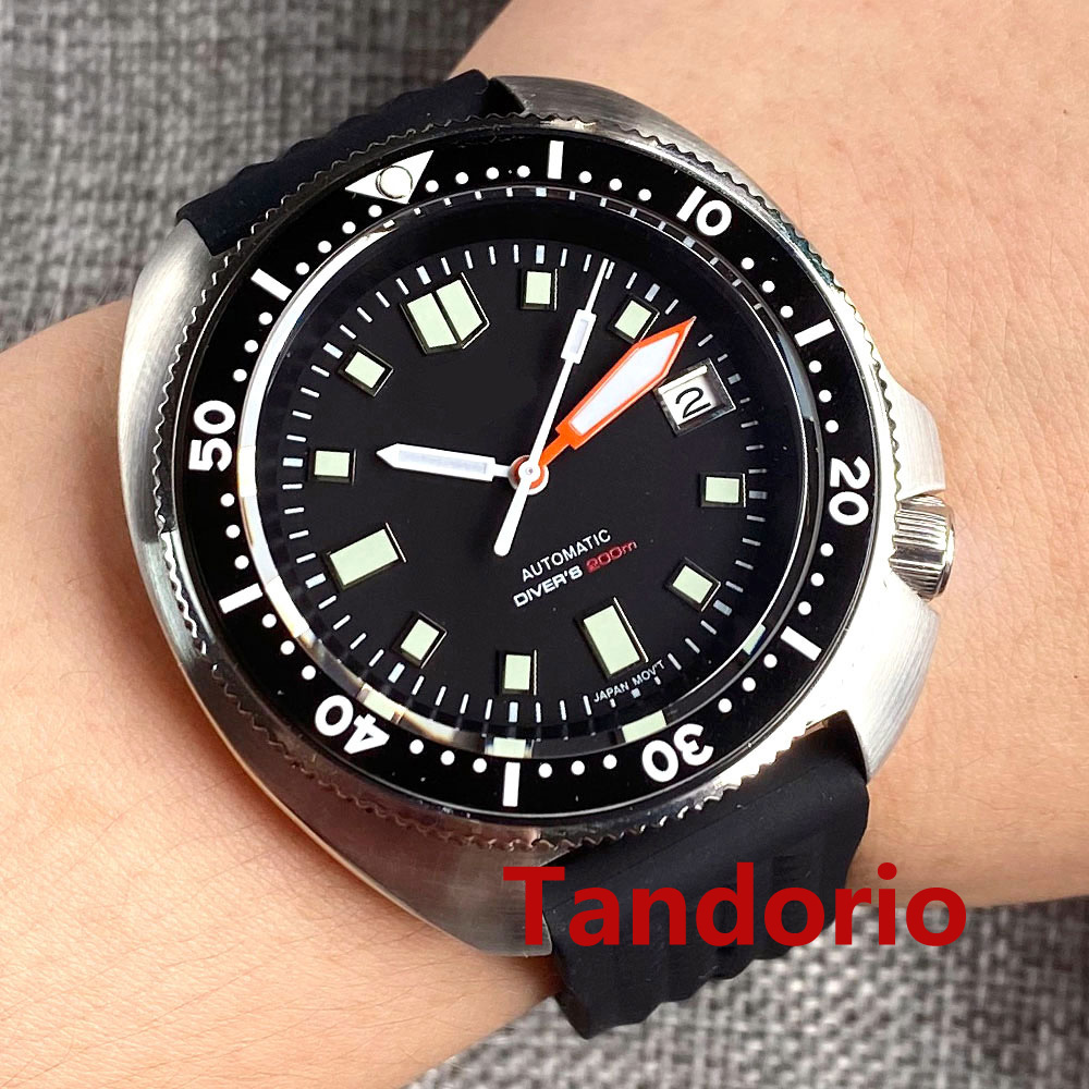 Tandorio 44Mm Jam Tangan Pria  - Rubber Strap Diver ulasan dan harga