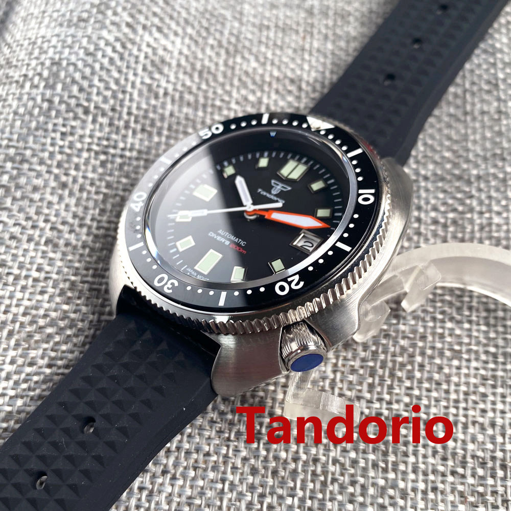 Tandorio 44Mm Jam Tangan Pria  - Rubber Strap Diver ulasan dan harga