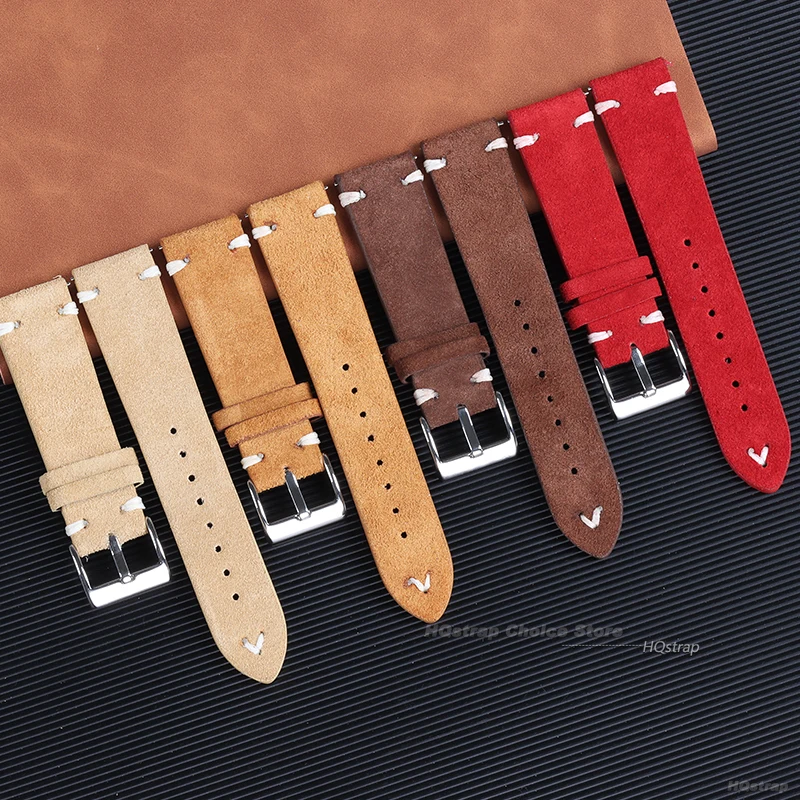 Tali jam tangan Biru kualitas  - Suede Strap Watch ulasan dan harga